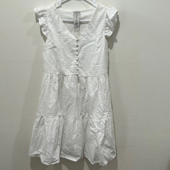 Joie Mommy and Me White Eyelet Dress With Matching Headband - Picture 1 of 8